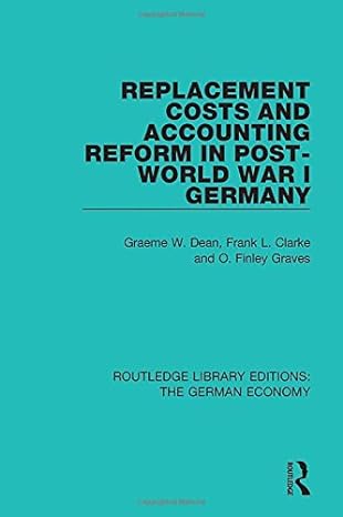 Replacement Costs and Accounting Reform in Post-world War I Germany Sale