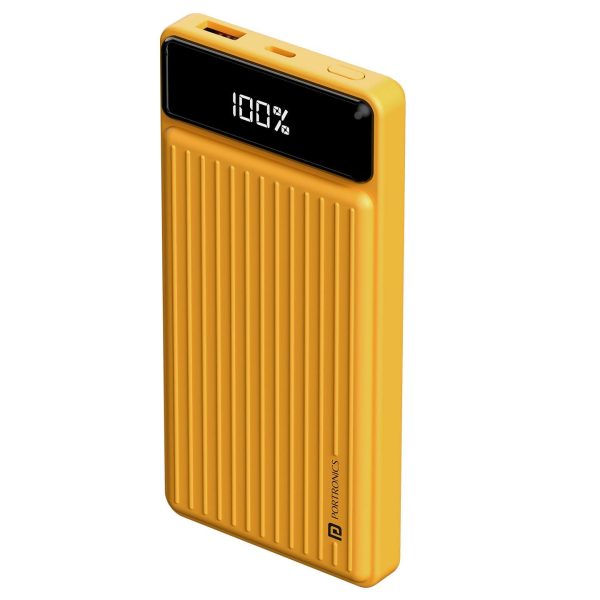 PORTRONICS Luxcell B 10K with 22.5W Fast Charge, Type-C PD output (Yellow) Supply