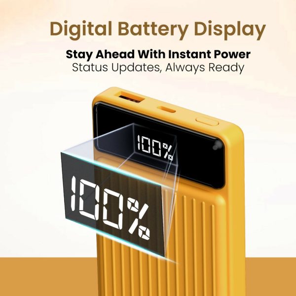 PORTRONICS Luxcell B 10K with 22.5W Fast Charge, Type-C PD output (Yellow) Supply