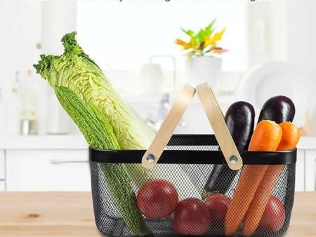 Steel Storage Organizer Vegetables Rectangle Wire Basket Hot on Sale