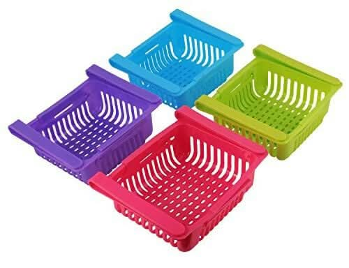 4 Pcs Fridge Storage Baskets Unbreakable Online now