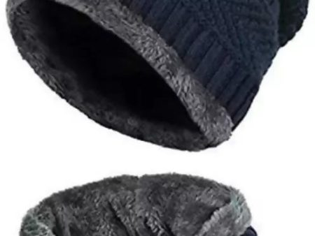 Stylish Woven Beanie Warm & Comfortable Winter Hat for Men & Women (Random Colors) Online Sale