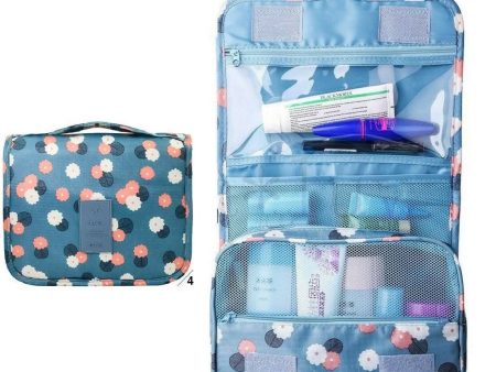 Versatile Blue Floral Hanging Toiletry Bag Travel in Style Supply