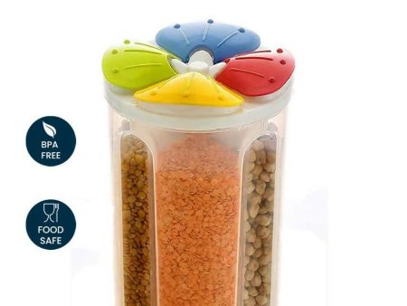 Versatile 4-Section Transparent Storage Jar For Cheap